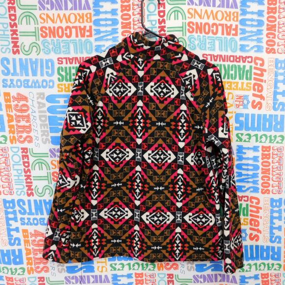 Womens Eddie Bauer Fleece Jacket Size L Geometric Print Quarter Zip - Picture 4 of 4